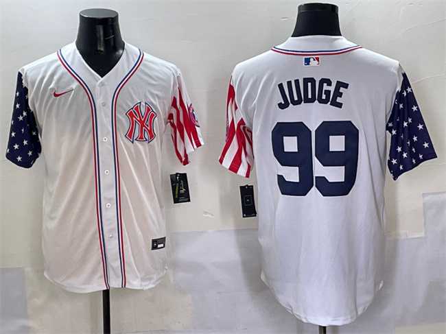 Men%27s New York Yankees #99 Aaron Judge White American Style Limited Stitched Jersey